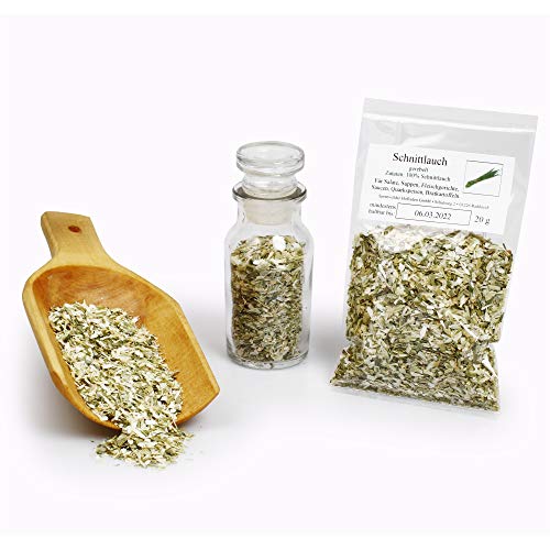 Schnittlauch gerebelt, Kräuter getrocknet, Chive Rolls, Salatgewürz, Grusenich, Jakobszwiebel feiner Lauch Premium-Qualität, salzfrei, glutenfrei, 20g Schnittlauch gerebelt, Kräuter getrocknet, Chive Rolls, Salatgewürz, Grusenich, Jakobszwiebel feiner Lauch Premium-Qualität, salzfrei, glutenfrei, 20g von Feine Würze