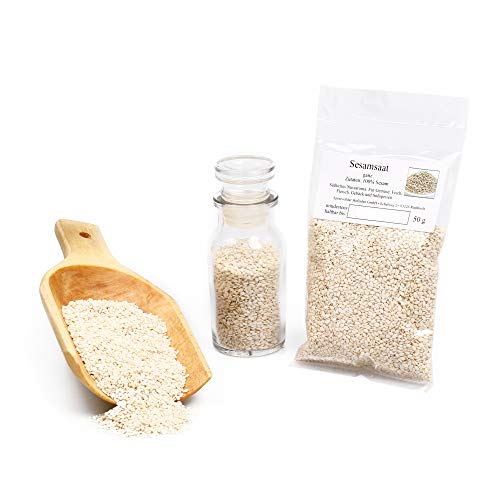 Sesamsaat ganz, Sesam Samen aus Indien, Wok-Gewürze, Brotgewürz, Backgewürz, Premium-Qualität, Sesame Seeds, glutenfrei, 50g Sesamsaat ganz, Sesam Samen aus Indien, Wok-Gewürze, Brotgewürz, Backgewürz, Premium-Qualität, Sesame Seeds, glutenfrei, 50g von Feine Würze