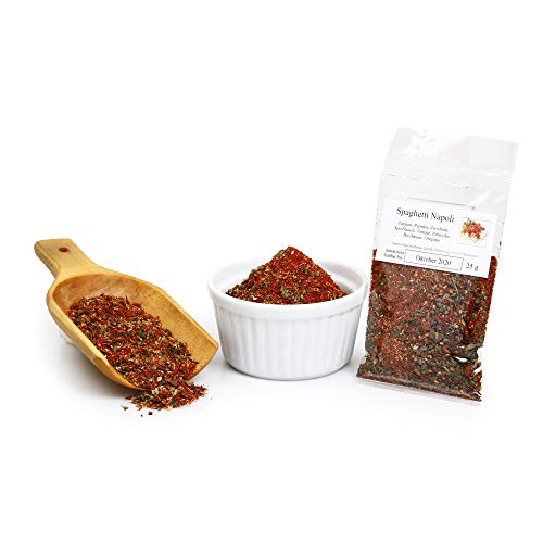 Spaghetti Napoli Pasta Sauce Gewürzmischung italienisch, Nudelgewürz, Pastagewürz & Spaghetti Gewürzmischung italienische Kräuter, glutenfrei, 25g Spaghetti Napoli Pasta Sauce Gewürzmischung italienisch, Nudelgewürz, Pastagewürz & Spaghetti Gewürzmischung italienische Kräuter, glutenfrei, 25g von Feine Würze
