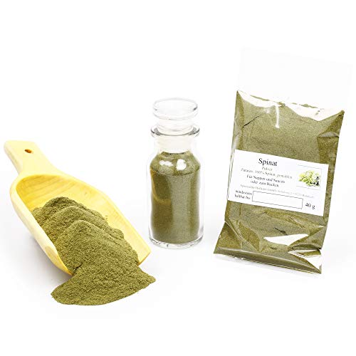 Spinatpulver, natürliche Lebensmittelfarbe grün zum Kochen & Färben, Superfood Smoothie Pulver, Smoothie vegan, Backzutaten laktosefrei, 40g Spinatpulver, natürliche Lebensmittelfarbe grün zum Kochen & Färben, Superfood Smoothie Pulver, Smoothie vegan, Backzutaten laktosefrei, 40g von Feine Würze