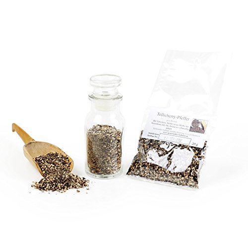 Tellicherry Pfeffer geschrotet, rare Pfefferspezialität, Gourmet-Pfeffer, Tellicherrypfeffer, Tellicherry Garbled Special Extra Bold, Piper nigrum, 20g Tellicherry Pfeffer geschrotet, rare Pfefferspezialität, Gourmet-Pfeffer, Tellicherrypfeffer, Tellicherry Garbled Special Extra Bold, Piper nigrum, 20g von Feine Würze