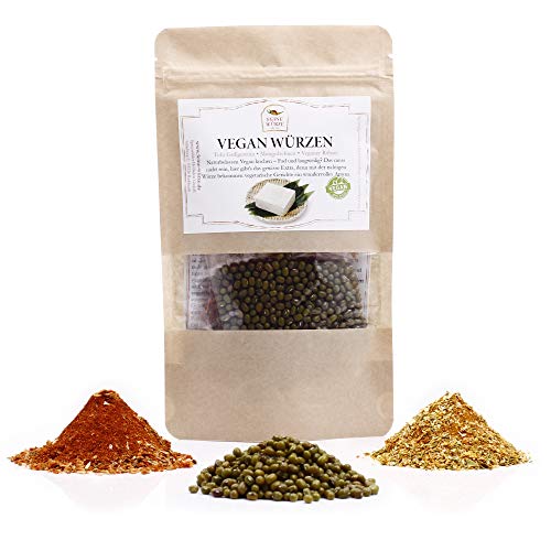 Vegan-Würzen | Vegan Gewürzset | Tofu Grillgewürz | Veganer Rührei | Mungobohnen unbehandelt | Vegane Gewürze |Premium Qualität | glutenfrei | 90g Vegan-Würzen | Vegan Gewürzset | Tofu Grillgewürz | Veganer Rührei | Mungobohnen unbehandelt | Vegane Gewürze |Premium Qualität | glutenfrei | 90g von Feine Würze