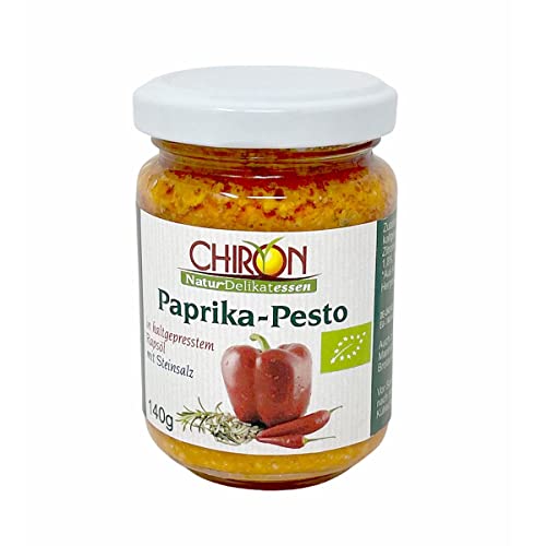 CHIRON Naturdelikatessen Bio Paprika Pesto kbA 140 Gramm Glas von FeineHeimat