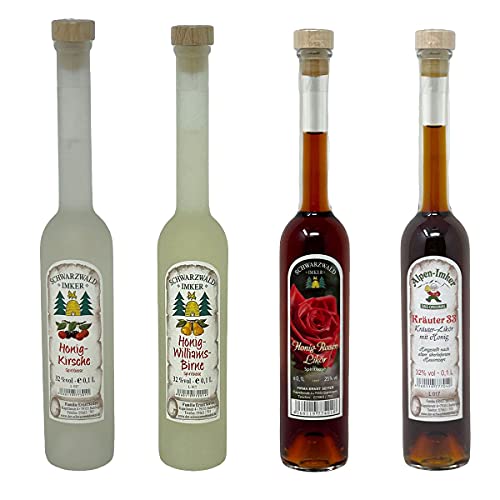 Der Schwarzwald Imker Honig Spirituosen Probier Paket 4 x 0,1 Liter verschiedene Sorten Der Schwarzwald Imker Honig Spirituosen Probier Paket 4 x 0,1 Liter verschiedene Sorten von FeineHeimat