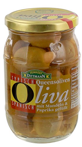 Feinkost Dittmann Grüne Oliven gefüllt mit Mandeln/Paprika von Feinkost Dittmann