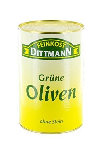 Feinkost Dittmann Grüne Oliven ohne Stein, 1er Pack (1 x 4 kg) von Feinkost Dittmann