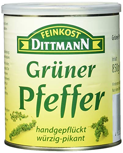 Feinkost Dittmann Grüner Pfeffer, handgepflückt, würzig-pikant, 1er Pack (1 x 850 g) von Feinkost Dittmann