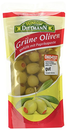 Feinkost Dittmann Oliven gefüllt mit Paprikapaste, 10er Pack (10 x 125 g) von Feinkost Dittmann