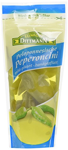 Feinkost Dittmann Peloponnesische Peperoncini mild-pikant handgepflückt, 10er Pack (10 x 250 g) von Feinkost Dittmann