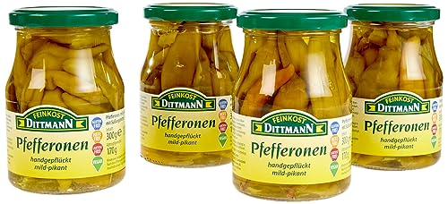 Feinkost Dittmann Pfefferonen mild-pikant, 4er Pack (4 x 300 g) von Feinkost Dittmann