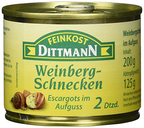 Feinkost Dittmann Weinbergschnecken, Escargots im Aufguss, 2 Dutzend (1 x 200 g) von Feinkost Dittmann