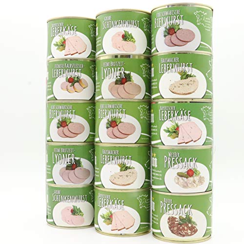 Dreier Dosenturm Set - 15 schmackhafte wie auch traditionelle Feinkost Wurstkonserven aus der Feinkost - Wurstmanufaktur Diem - Langes MhD - Gourmetwurst Dreier Dosenturm Set - 15 schmackhafte wie auch traditionelle Feinkost Wurstkonserven aus der Feinkost - Wurstmanufaktur Diem - Langes MhD - Gourmetwurst von Diem