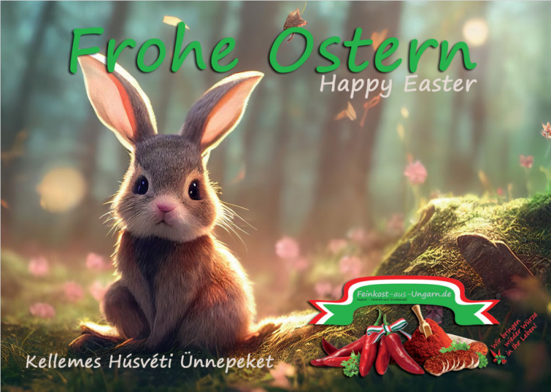 Grußkarte " Frohe Ostern" Öko-/Naturpapier, DIN A6, beidseitig bedr... von Feinkost-aus-Ungarn.de | MACK