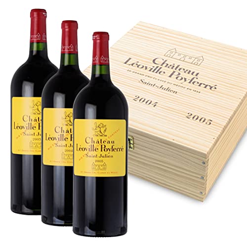 Château Léoville Poyferré 'Caisse Trilogie' - 3 Flaschen Rotwein trocken (1,5 l) in limitierter Holzbox - Bordeaux Frankreich von Feinste Weine