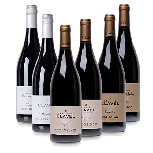 FEINSTE WEINE Weinset 'Domaine Clavel - Côtes du Rhône' (6 x 0,75 l) - Probierselektion mit Rotweinen der Domaine Clavel von Feinste Weine