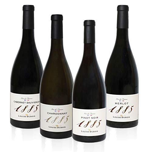 Feinste Weine - Weinselektion LOUISE DUBOIS 1885 - Rotwein und Weißwein aus Frankreich - Cabernet Sauvignon, Pinot Noir, Merlot, Chardonnay (4x 0,75L) von Feinste Weine