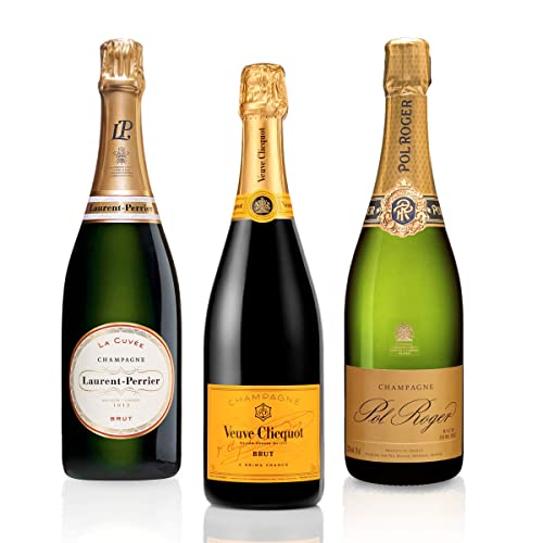 Feinste Weine 3er Champagnerpaket - Veuve Clicquot, Pol Roger, Laurent-Perrier - BLANC BRUT/DEMI - SEC (3 * 0,75l) von Feinste Weine