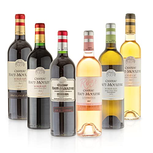 Feinste Weine Weinpaket Château Haut-Mouleyre (6 x 0,75) Probierpaket mit Rotwein, Weißwein und Roséwein aus Bordeaux, Entre-Deux-Mers, Escoussans von Feinste Weine