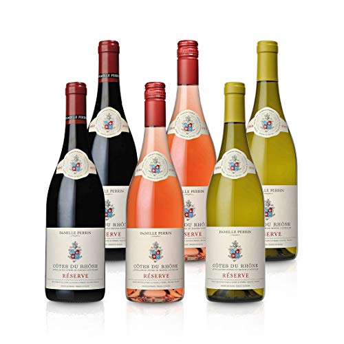 Feinste Weine - Famille Perrin Côtes du Rhône Réserve Rouge/Rosé/Blanc - Probierpaket (6 x 0,75) von Feinste Weine