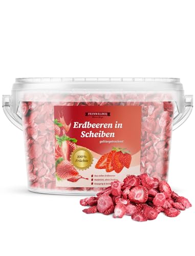 Feinwälder® Knusprige Erdbeerscheiben, 300g – Gefriergetrocknet für reinen Geschmack, Ohne Zuckerzusatz und Konservierungsstoffe, Natürlich und Lecker von Feinwälder