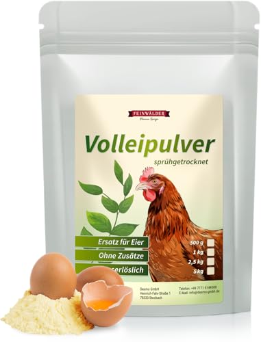 Feinwälder® Volleipulver / 1 kg Eipulver aus Hühnereiern/Eiersatz für Kochen und Backen/lang haltbare Trocken-Nahrung im wiederverschließbaren Beutel von Feinwälder