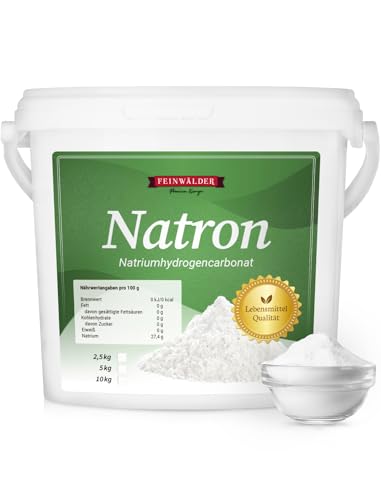 Feinwälder Natron Pulver 5kg I Baking Soda & Backnatron I Deutsche Abfüllung I Lebensmittelqualität I Vielseitig für Backen & Haushalt I Wiederverschließbarer Eimer I Backpulver großpackung von Feinwälder