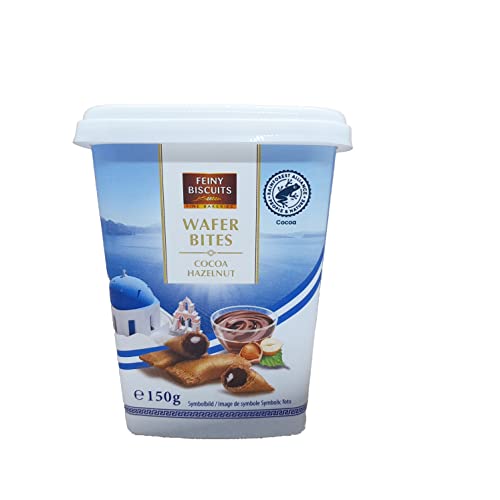 Feiny Biscuits Wafer Bites Mini- Waffelröllchen Mit Einer Kakao- Und Haselnussfüllung 150g von Feiny Biscuits