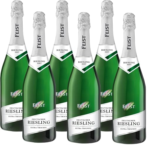 Feist deutscher Riesling Sekt extra trocken (6 x 0,75 l) von Feist