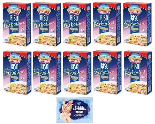 10er-Pack Divella Reis Riso Parboiled,Superfeine Reiskörner,Ideal für Salate,1kg Vakuumverpackung + 1er-Pack Kostenlos Felce Azzurra Talkumpuder, 100g-Beutel 10er-Pack Divella Reis Riso Parboiled,Superfeine Reiskörner,Ideal für Salate,1kg Vakuumverpackung + 1er-Pack Kostenlos Felce Azzurra Talkumpuder, 100g-Beutel von Felce Azzurra