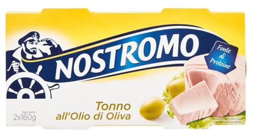 10er-Pack Nostromo Thunfisch Tonno all'Olio di Oliva,Thunfisch in Olivenöl,2x160g Dose + 1er-Pack Kostenlos Felce Azzurra Talkumpuder, 100g-Beutel von Felce Azzurra