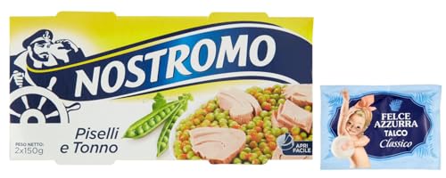 10er-Pack Nostromo Tonno e Piselli Fertiggericht mit Thunfisch und Erbsen,2x150g + 1er-Pack Kostenlos Felce Azzurra Talkumpuder, 100g-Beutel 10er-Pack Nostromo Tonno e Piselli Fertiggericht mit Thunfisch und Erbsen,2x150g + 1er-Pack Kostenlos Felce Azzurra Talkumpuder, 100g-Beutel von Felce Azzurra