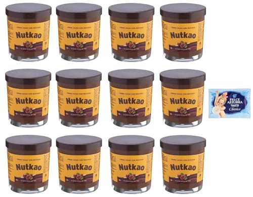 12 x Nutkao Kakaobreme mit Haselnüssen, 200 g Glas + 1 Beutel Talkum Felce Azzurra 100 g von Felce Azzurra