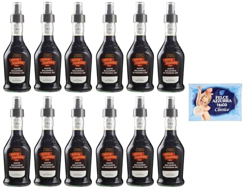 12er-Pack Monari Federzoni Aceto Balsamico di Modena I.G.P.Gusto Rotondo,Spray Balsamico-Essig aus Modena I.G.P.,250ml Glasflasche + 1er-Pack Kostenlos Felce Azzurra Talkumpuder, 100g-Beutel von Felce Azzurra