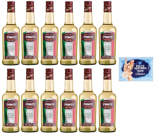 12er-Pack Ponti Weißweinessig, Aceto di Vino Bianco Italiano,100% Italienischer Essig,500ml Glasflasche + 1er-Pack Kostenlos Felce Azzurra Talkumpuder, 100g-Beutel 12er-Pack Ponti Weißweinessig, Aceto di Vino Bianco Italiano,100% Italienischer Essig,500ml Glasflasche + 1er-Pack Kostenlos Felce Azzurra Talkumpuder, 100g-Beutel von Felce Azzurra