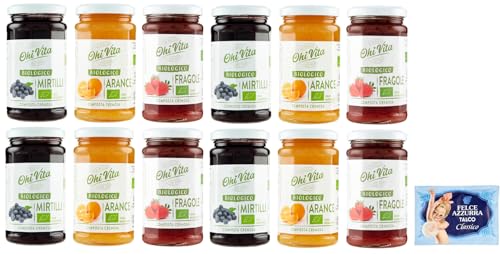 12er-Pack Testpaket Ohi Vita Marmelade Orangen - Erdbeeren - Blaubeeren,Cremiges Fruchtkompott,250g Glas + 1er-Pack Kostenlos Felce Azzurra Talkumpuder, 100g-Beutel 12er-Pack Testpaket Ohi Vita Marmelade Orangen - Erdbeeren - Blaubeeren,Cremiges Fruchtkompott,250g Glas + 1er-Pack Kostenlos Felce Azzurra Talkumpuder, 100g-Beutel von Felce Azzurra