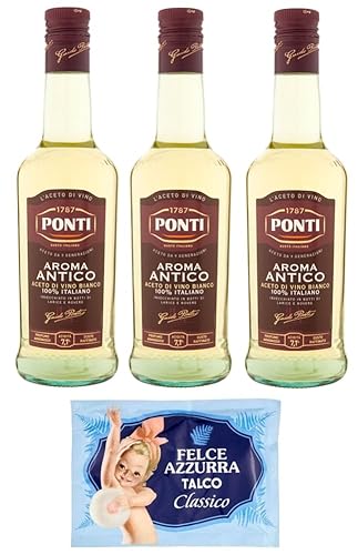 3er-Pack Ponti Weißweinessig,Aroma Antico Aceto di Vino Bianco,100% Italienischer Essig,500ml Glasflasche + 1er-Pack Kostenlos Felce Azzurra Talkumpuder, 100g-Beutel 3er-Pack Ponti Weißweinessig,Aroma Antico Aceto di Vino Bianco,100% Italienischer Essig,500ml Glasflasche + 1er-Pack Kostenlos Felce Azzurra Talkumpuder, 100g-Beutel von Felce Azzurra
