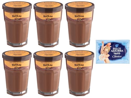 6er-Pack Nutkao Crema Cacao con Nocciole,Streichfähige Creme Kakao mit Haselnüssen,Italienische Creme, 330g-Glas + 1er-Pack Kostenlos Felce Azzurra Talkumpuder, 100g-Beutel 6er-Pack Nutkao Crema Cacao con Nocciole,Streichfähige Creme Kakao mit Haselnüssen,Italienische Creme, 330g-Glas + 1er-Pack Kostenlos Felce Azzurra Talkumpuder, 100g-Beutel von Felce Azzurra