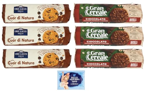 6er-Pack Testpaket Biscotti Cereali Cioccolato Ore Liete 250g + Gran Cereale 230g Kekse mit Müsli und Schokoladen Verpackt in Tube + 1er-Pack Kostenlos Felce Azzurra Talkumpuder, 100g-Beutel 6er-Pack Testpaket Biscotti Cereali Cioccolato Ore Liete 250g + Gran Cereale 230g Kekse mit Müsli und Schokoladen Verpackt in Tube + 1er-Pack Kostenlos Felce Azzurra Talkumpuder, 100g-Beutel von Felce Azzurra