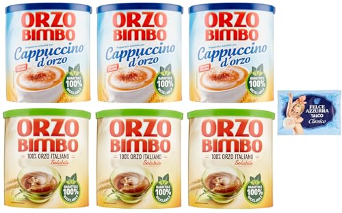 6er-Pack Testpaket Orzo Bimbo Löslich-Gersten-Cappuccino 150g + Orzo Bimbo Löslich-Gersten 120g,eine koffeinfreie Alternative + 1er-Pack Kostenlos Felce Azzurra Talkumpuder, 100g-Beutel 6er-Pack Testpaket Orzo Bimbo Löslich-Gersten-Cappuccino 150g + Orzo Bimbo Löslich-Gersten 120g,eine koffeinfreie Alternative + 1er-Pack Kostenlos Felce Azzurra Talkumpuder, 100g-Beutel von Felce Azzurra