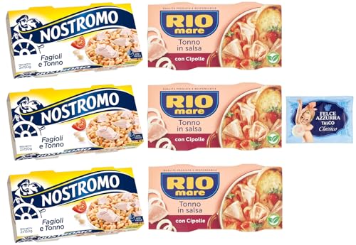 6er-Pack Testpaket Rio Mare Thunfisch und Zwiebeln + Nostromo Thunfisch und Bohnen Fertiggericht, 2x150g + 1er-Pack Kostenlos Felce Azzurra Talkumpuder, 100g-Beutel 6er-Pack Testpaket Rio Mare Thunfisch und Zwiebeln + Nostromo Thunfisch und Bohnen Fertiggericht, 2x150g + 1er-Pack Kostenlos Felce Azzurra Talkumpuder, 100g-Beutel von Felce Azzurra