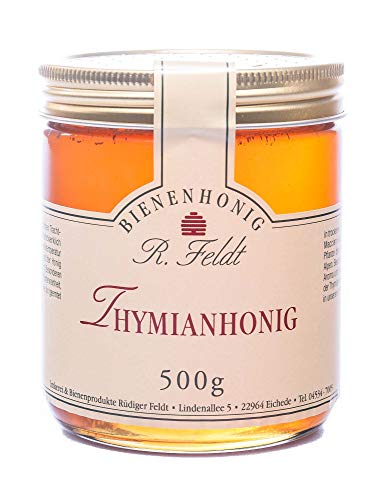 Thymian Honig, wilder Thymian, aus alpiner Region, sehr aromatisch, kaltgeschleudert, unfiltriert, 500g Thymian Honig, wilder Thymian, aus alpiner Region, sehr aromatisch, kaltgeschleudert, unfiltriert, 500g von Feldt Honig