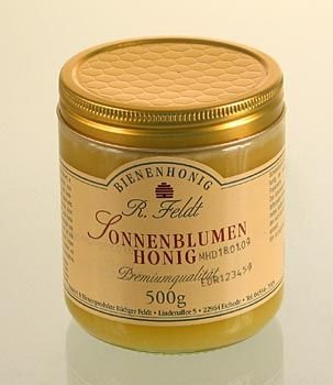 Sonnenblumen-Honig, sonnengelb, feincremig, mild aromatisch, 500 g von Feldt