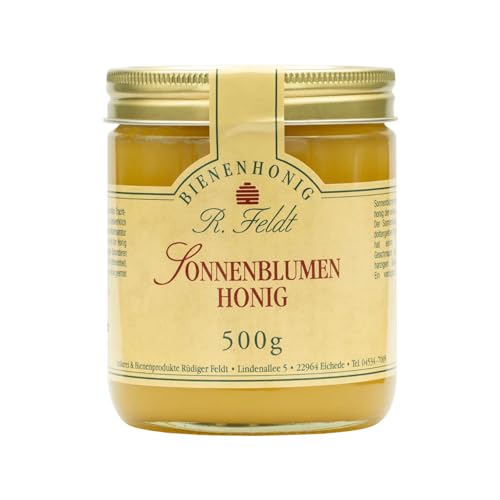 Sonnenblumen-Honig, sonnengelb, feincremig, mild aromatisch, 500 g von Feldt