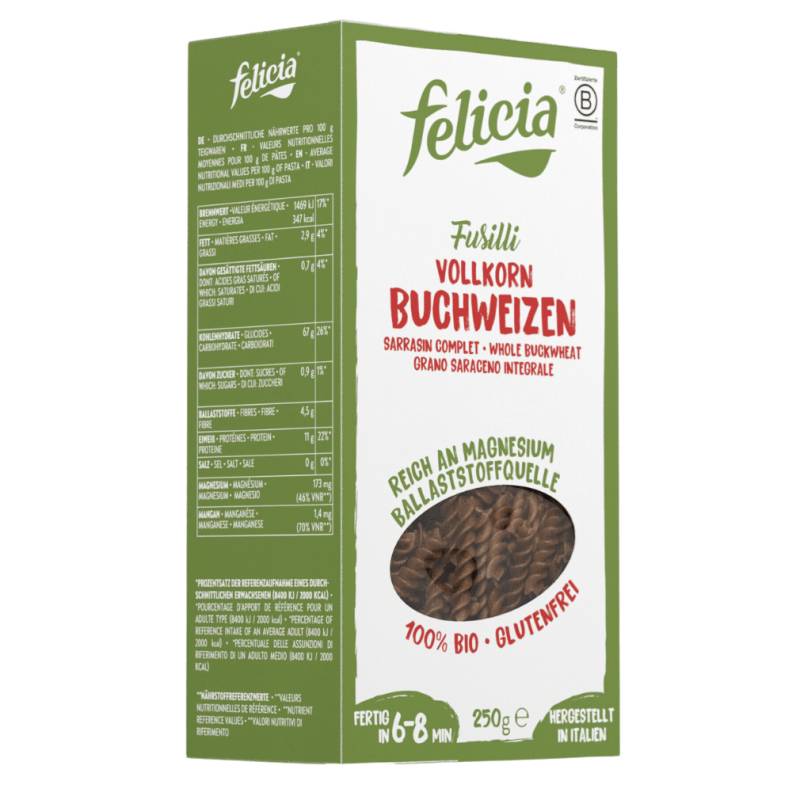 Bio Buchweizen Vollkorn Fusilli von Felicia