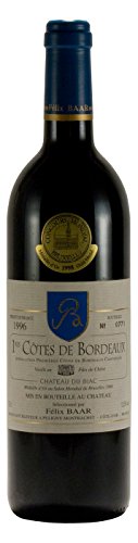1res Côtes de Bordeaux AOC 1996 - Preisgekrönter Jahrgangs-wein mit Goldmedaille aus Frankreich, Französischer Rotwein, Cabernet Sauvignon von Félix Baar Grands Vins Fins