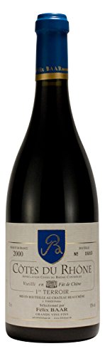 Alter französischer Qualitätswein Côtes-Du-Rhône 1er Terroir 2000 Frankreich Rot Trocken Alter französischer Qualitätswein Côtes-Du-Rhône 1er Terroir 2000 Frankreich Rot Trocken von Félix Baar Grands Vins Fins