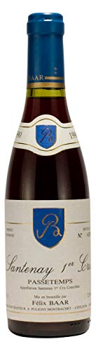 Santenay 1er Cru Passetemps 1990 - Alter Burgunder Jahrgangswein als edles Geschenk - Frankreich, Beaune, Pinot Noir, Rot, Trocken - Kleine 375ml Flasche von Félix Baar Grands Vins Fins