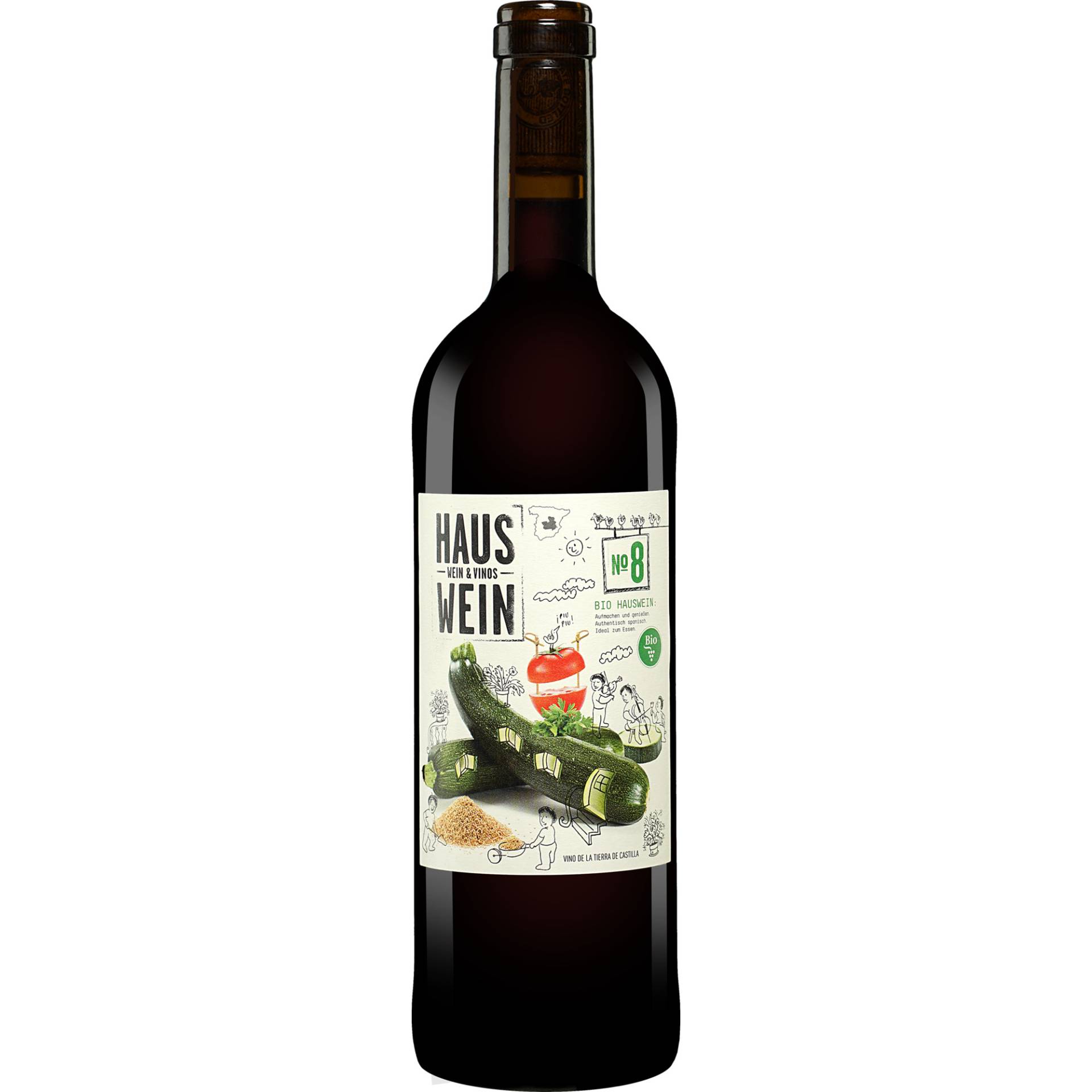 Hauswein Nr. 8 Tinto Bio  0.75L 13% Vol. Rotwein Trocken aus Spanien von Wein & Vinos - Hauswein
