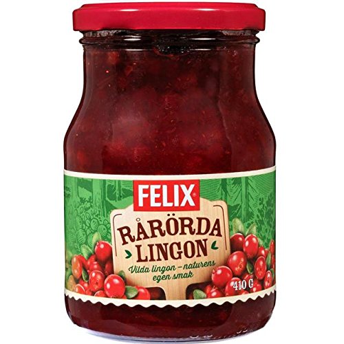 Felix Rårörda Lingon - Preiselbeerenfruchtaufstrich, 410g Glas von Scandinavian Kitchen