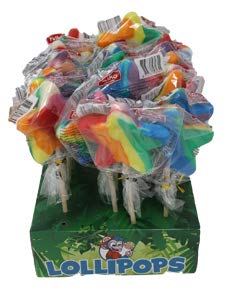 Stern Rainbow Lolly mit Mehrfrucht Geschmack 24 Stück 40g Display von Felko HOLLAND